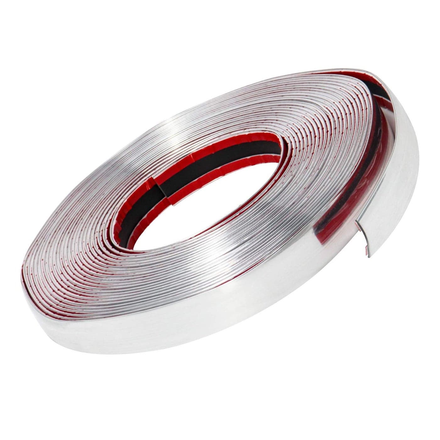 QWORK 1 Wide 40 Feet Chrome Molding Trim Car Auto Truck Side Exterior Edge Lip Protect Sticker DIY Exterior Decoration for Bumper Door Guard Protection Car Scratchproof