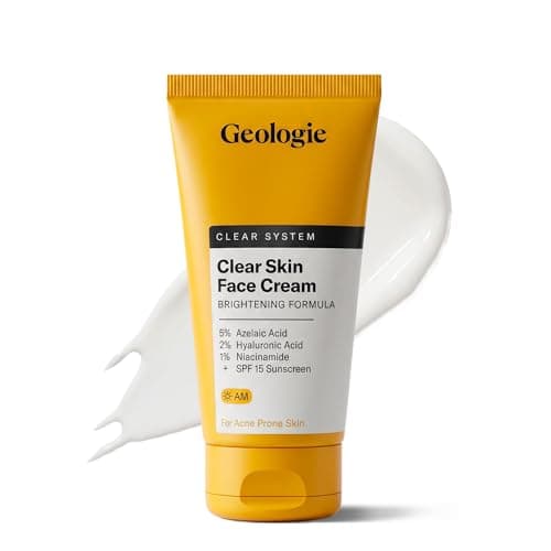 Geologie Clear Skin Face Cream Clear System Daily Moisturizer with SPF15 for AcneProne Skin Azelaic Acid Niacinamide Hyaluronic Acid Lightweight Oil Free 60 ML
