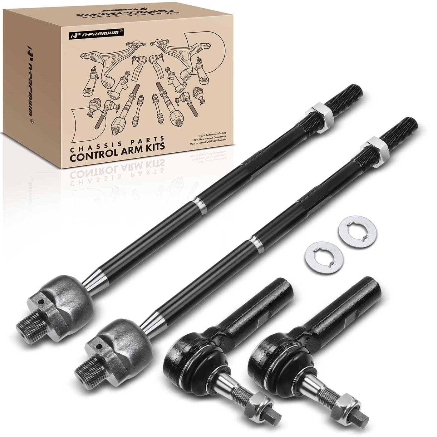 APremium Set of 4 Front Inner Outer Tie Rod End Kit Compatible with Dodge Charger 20062010 Challenger 20082010 Magnum 20052008 Chrysler 300 20052010 RWD