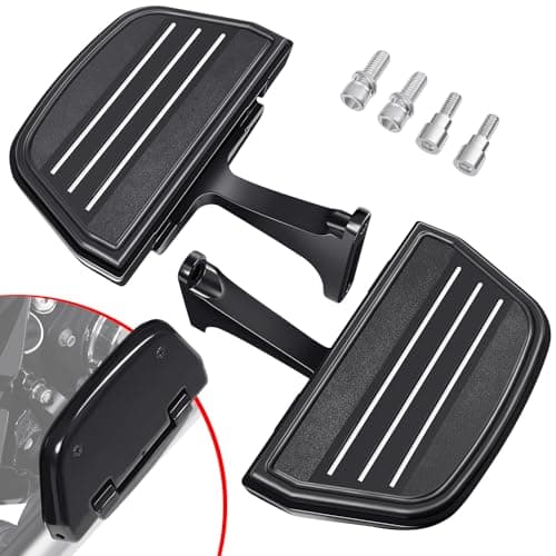 Benlari Passenger Floorboards Motorcycle Footboards Stainless Steel with Mount Kits Compatible with Harley Davidson Touring Road King Street Glide Road Glide Electra Glide 19932024 Streamline Black