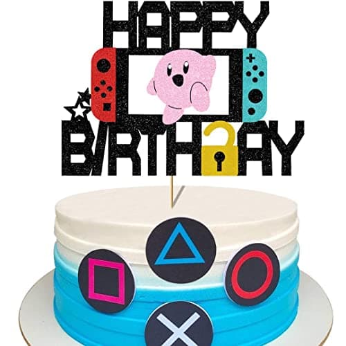 Festiko®Video Game Cake Topper for Boys Girls Birthday Decorations Kids Happy Birthday Video Gaming Party Cake Toppers Gaming Themed Birthday Party Supplies