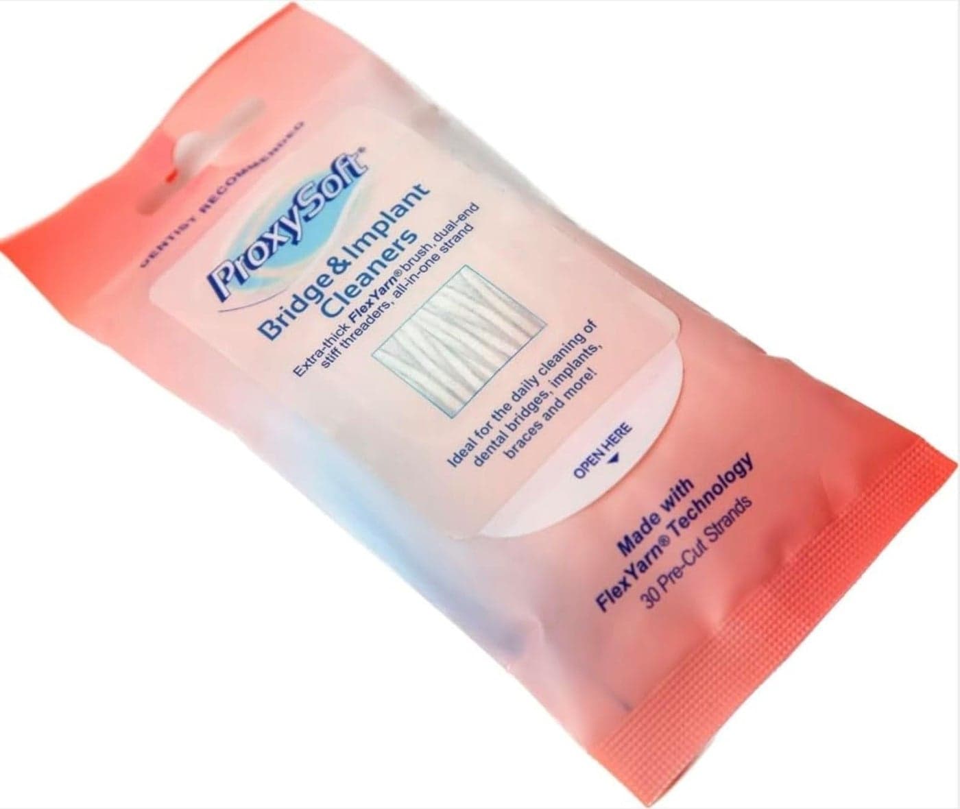 Dental Floss for Bridges and Dental Implants for Optimal Oral Hygiene Floss Threaders for Bridges and Implants with ExtraThick Proxy Brush Bridge and Implant Cleaners 30 Strands by ProxySoft
