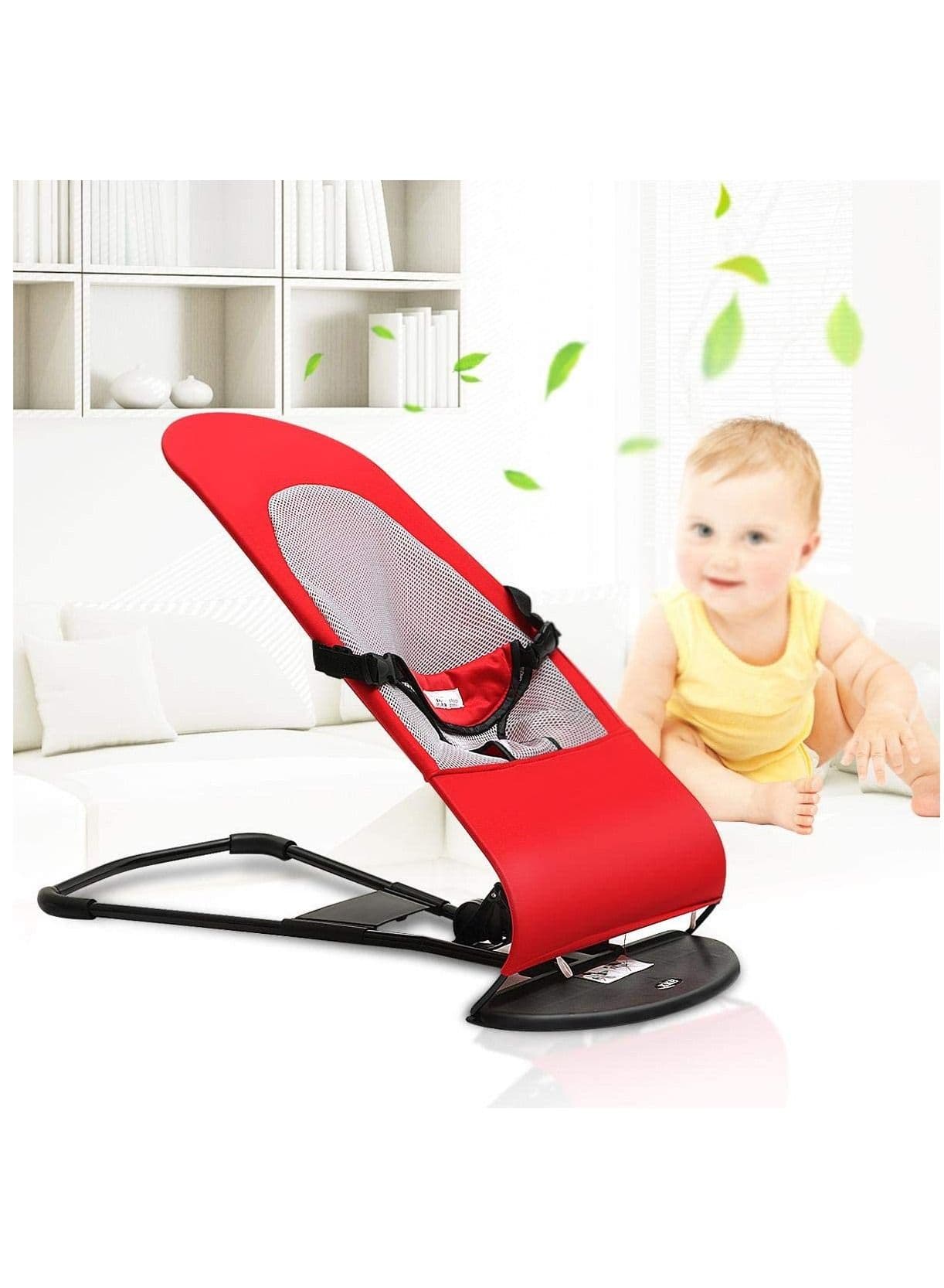 Baby Newborn Infant Bouncing Chair Rocking Seat Safety Bouncer Balance Soft Red