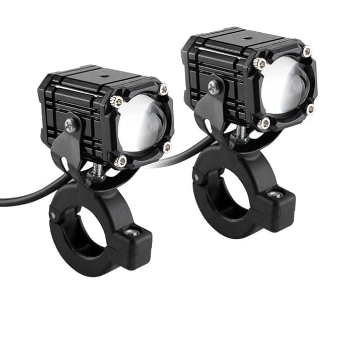 Autozap 2 PCS MOTORCYCLE MINI DRIVE FOG LED LIGHT WHITE, YELLOW, RED DEVIL EYE + STROBE MODE LED WITH HIGH/LOW BEAM SPOT LIGHT (UNIVERSAL OF BIKE) PACK OF 2