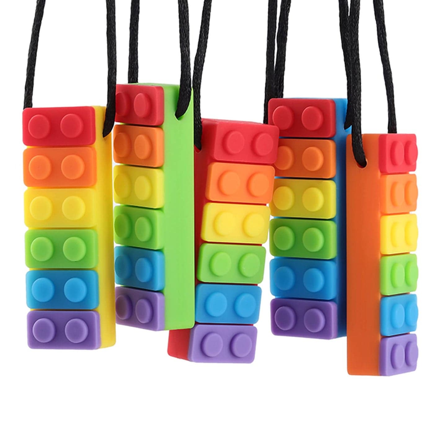 Rainbow Chewy Necklace for Kids - 5 Pack