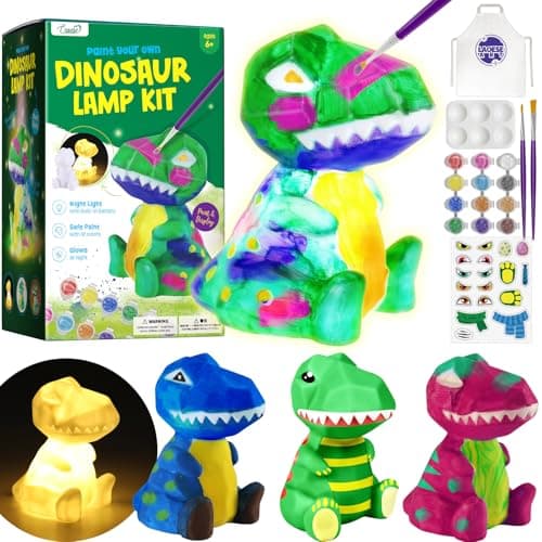 LAOESE Paint Your Own Dinosaur Lamp Kit Art Supplies Kids Paint Set Arts and Crafts for Kids Ages 812 Dinosaur Toys Girls Boys Birthday Easter Gifts for Kids Ages 3 4 5 6 7 8 9 10 11 12