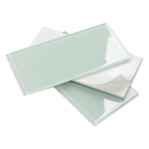 Adedeo Peel and Stick Glass Subway Tiles 3 x 6 Inch Glass Tiles for Backsplash Kitchen Bathroom Backsplash Wall Light Green Pack of 40 Pieces 5sqft