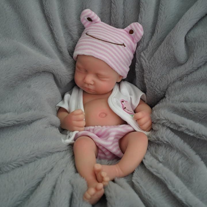 Mire Mire Reborn Baby Dolls 12 Girl Full Silicone Baby Doll RealisticNewborn Baby Dolls That Look Real Sleeping Baby Doll