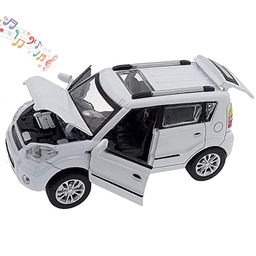 Toy Cars Diecast Car Models KIA Soul Model CarsPull Back CarsCar Toy with Sound and Light for 3 Year Old BoysWhite