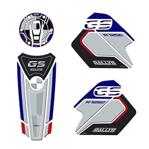Resin Bike Motorcycle 3D Stickers Compatible with BMW R 1250 GS Adventure Rallye 2021-2024. Tank Protector and Tank Cap Protections from Impact and Scratches. Resin Stickers - Made in Italy