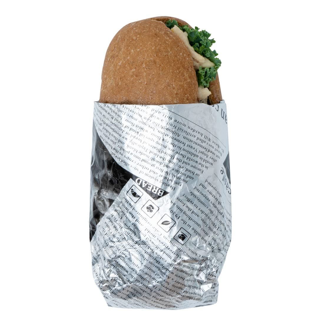 Restaurantware Foil Lux 12 x 12 Inch Sandwich Wraps 500 Insulated Food Basket Liners Greaseproof Disposable Newsprint Aluminum Deli Wraps Pre Cut For Appetizers Meals Or Sandwiches