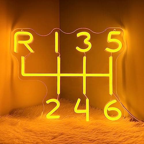 Car Gearbox Neon Sign, Neon Manual Gearbox Design Gifts for Dad, LED Garage Lamp Neon Lights for Wall Decor, Man Cave Garage Decor, USB Neon Sign for Auto Room Garage Repair Shop Gifts for Husband