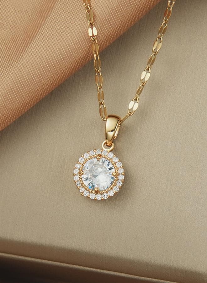 Take Two Circle Embellished Drop Necklace