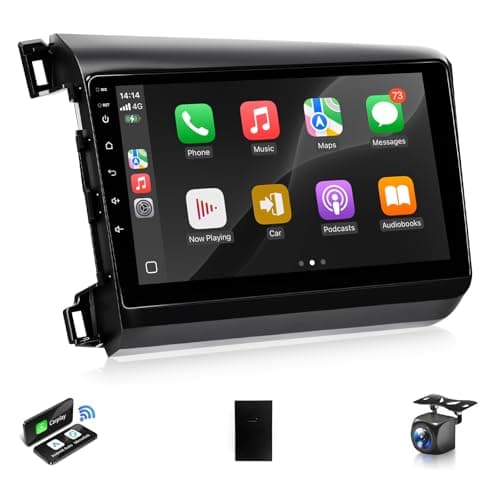 VQU Car Stereo for Honda Civic 2012 to 2015 Wireless Apple Carplay Android Auto, Radio for Honda Civic Car Play Support 5G WiFi GPS Navigation FM RDS EQ DSP Audio Receiver SWC AHD Camera, 2+32GB