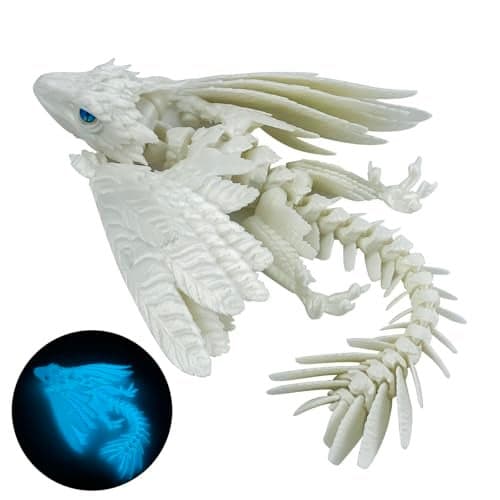 SGYYSG Feathered Wyvern Dragon3D Printed Dragon Articulated Dragon with Wings 3D Printed Toys Desktop Pet Perfect for Fantasy Enthusiasts Noctilucent Blue