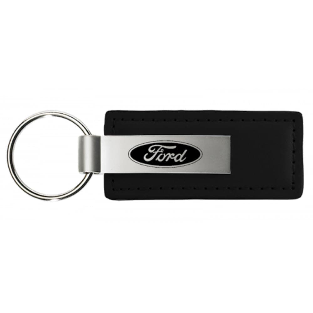 AUTOMOTIVE GOLD INC Officially Licensed Leather Key Chain for Ford Black