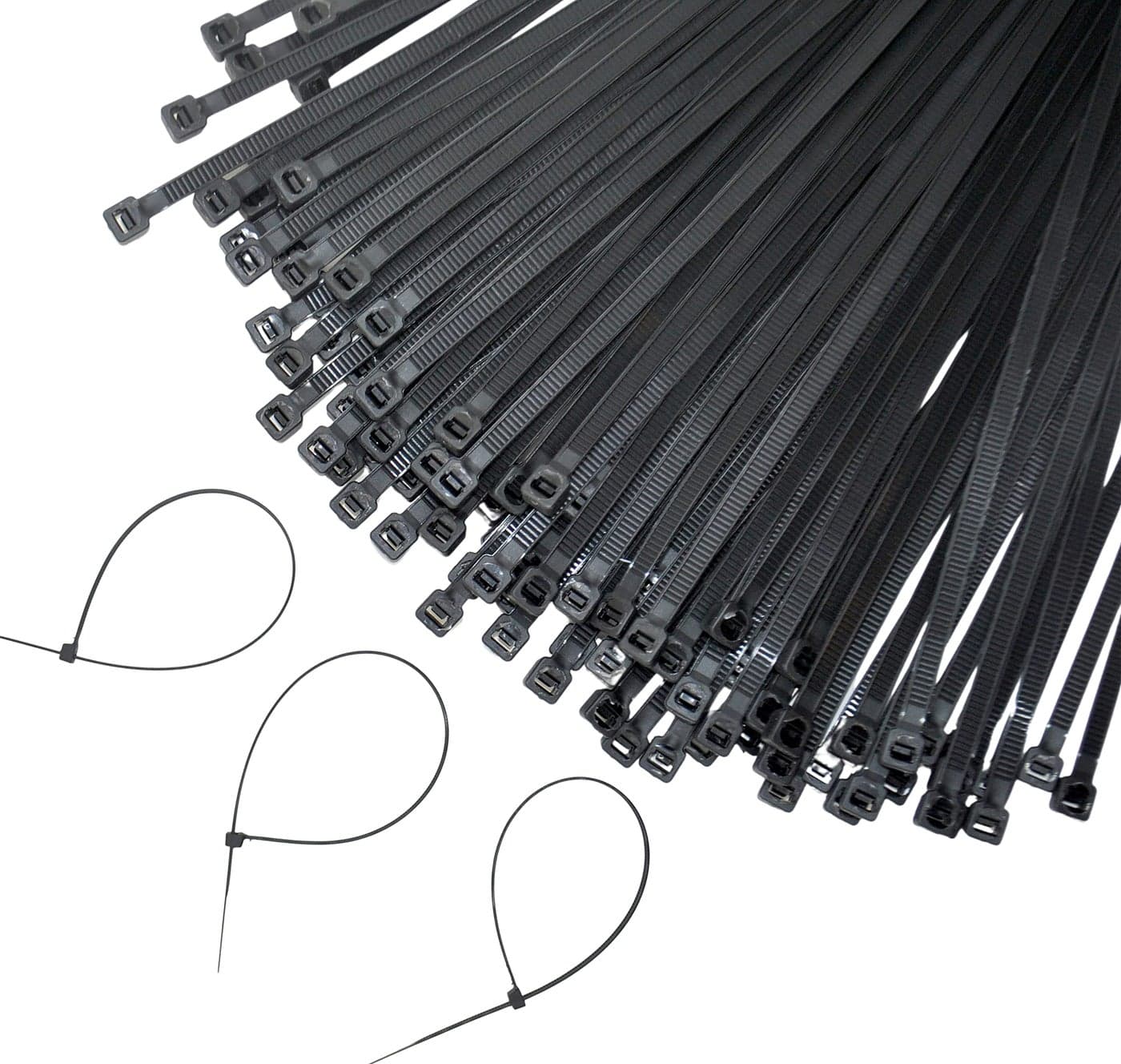 GLOBOMOTIVE Teeth Grip Nylon Self Locking Cable Ties, Black (150 mm x 3.6 mm, 6 inch, Pack of 500) - Heavy Duty Strong Zip Wire Fastener Organizer Tie