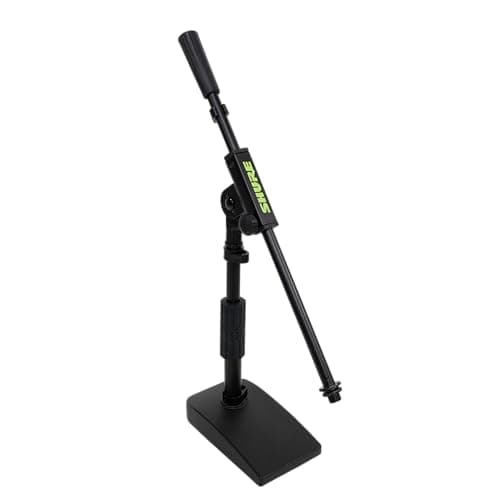 Shure by Gator Compact, Low Profile Mic Stand with Single-Section Boom; (SH-DESKTOP2)