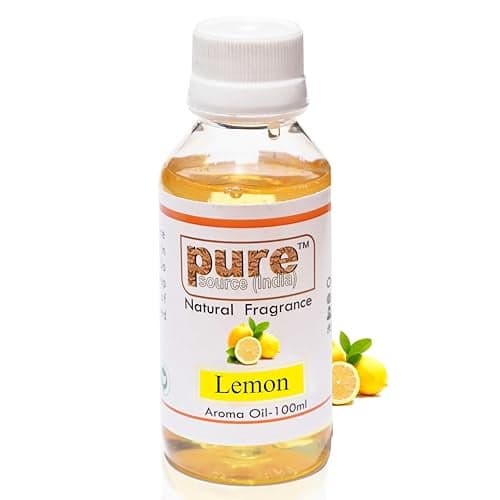 Pure Source India Aroma Oil for Home Fragrance | Best for Aromatherapy | Meditation | Used in Diffusers, Candles, Air Fresheners, Soaps (100ML) (LEMON)