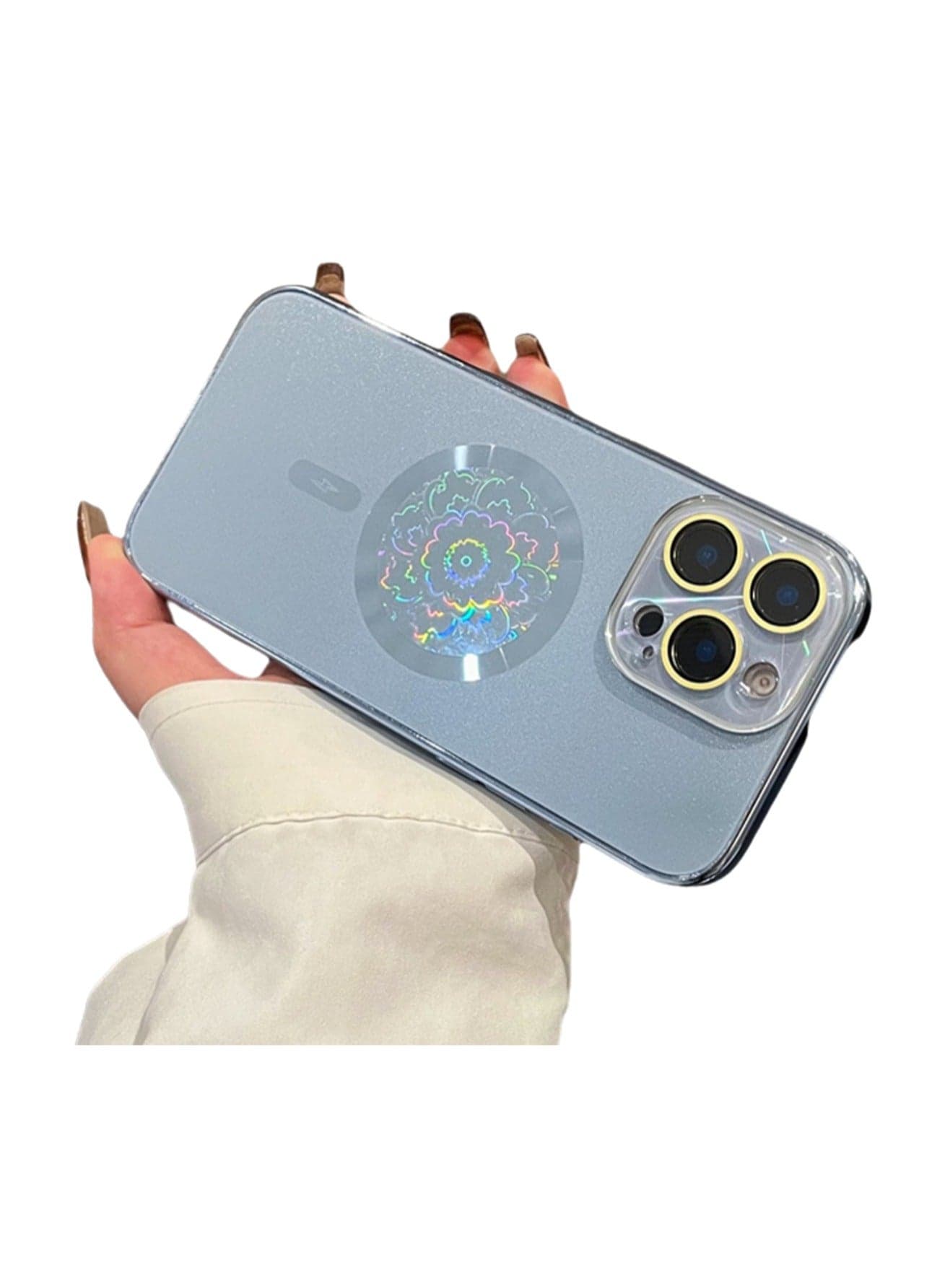 Blue Laser Aurora Iphone 16pro Magnetic Phone Case Magnetic Back Cover Ultra-Thin Phone Case Strong Magnetic Anti-Fall Shell Suitable For Apple 16pro (2024)