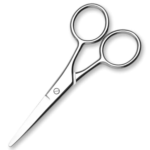 FEITA Portable Nose Hair Round Tip Scissors Mens grooming Scissor All Purpose Facial safety Metal Scissors Beauty for Woman Eyebrow Lash Mustache Nail Manicure