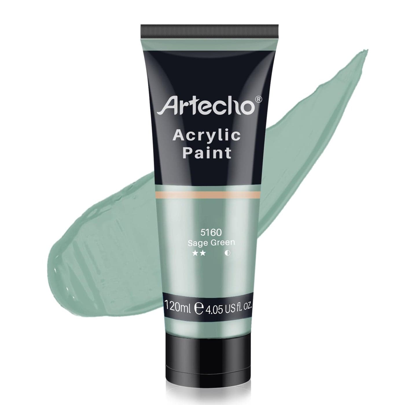 Artecho Green Acrylic Paint Sage Green Paint 120ml 405oz Tubes Art Craft Paints for Canvas Rock Stone Wood Fabric Art Supplies