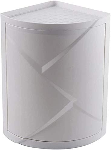 Matiko Bathroom Corner Rotating Plastic Bathroom Corner Cabinet | Bathroom Organizer Storage (Small), White