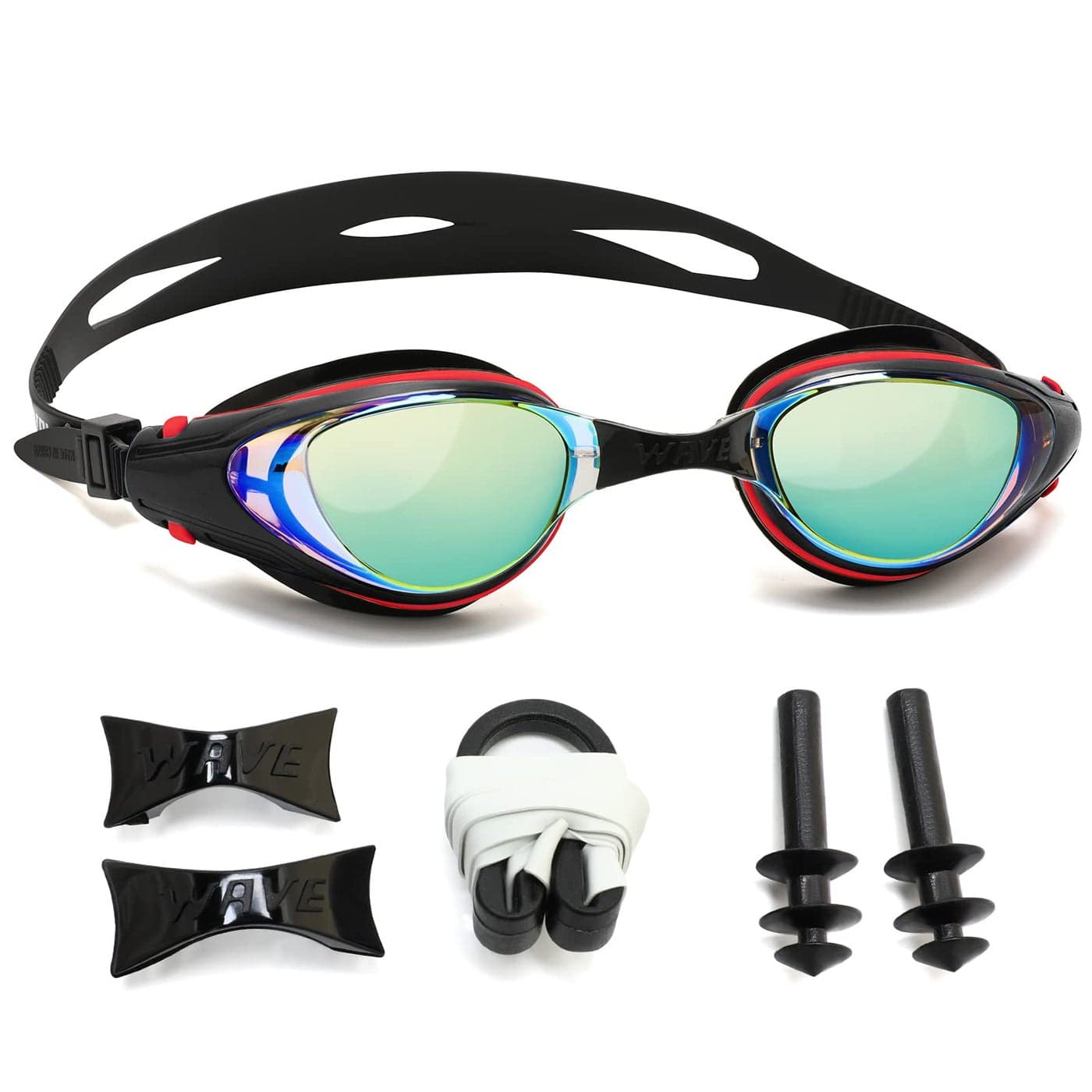 WAVE Nearsighted Swim Goggles Shortsighted Optical Swimming Goggles No Leaking Anti Fog UV Protection for Adult Men Women Youth