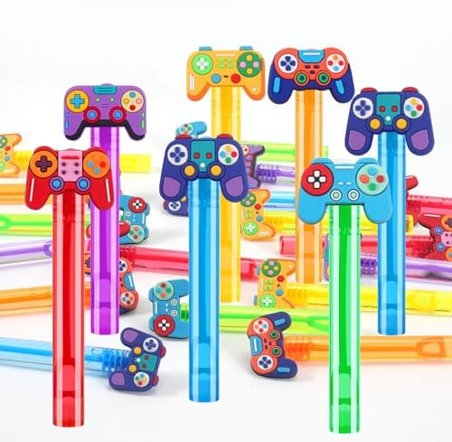 24Pcs Video Game Bubble Wands for Kids Party Favors Supplies Decorations Pinata Goodie Bag Stuffers Classroom Prizes Valentines Easter Halloween Christmas Stuffers