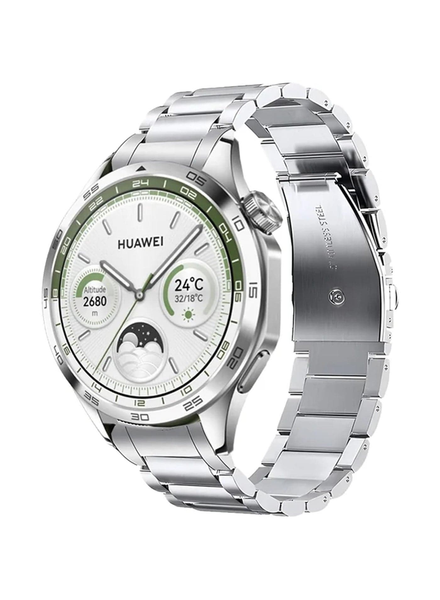 Stainless Steel BandCompatible with Huawei Watch GT4 46mm Replacement Wristband Metal Watch Band for Huawei Gt4 Watch Strap 22mm (Silver)