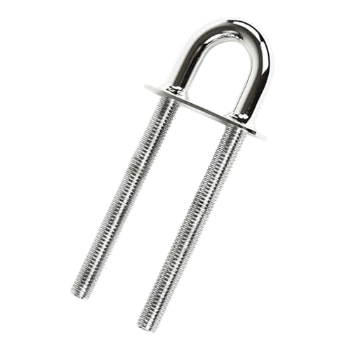 MARINE CITY 304 Grade Stainless Steel Strong Sturdy Stern 58 Inches Stock Fixed Welding Plate Bow Eye Tie Down U Bolt 8 Inches for Marine Boat Yacht Accessory Hardware