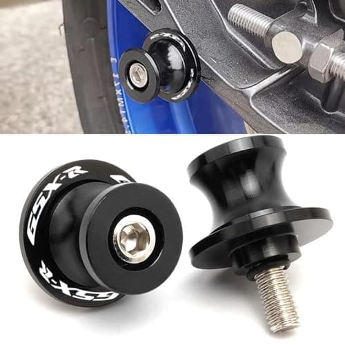2pcs M8*1.5 Motorcycle Swing Arm Sliders Spools 8mm for S-uzuki GSXR 600 750 1992-2024 GSX-R 1000 2001-2024 GSXS 600 750 1000 GSX-8R GSX-8S 2023 -Black