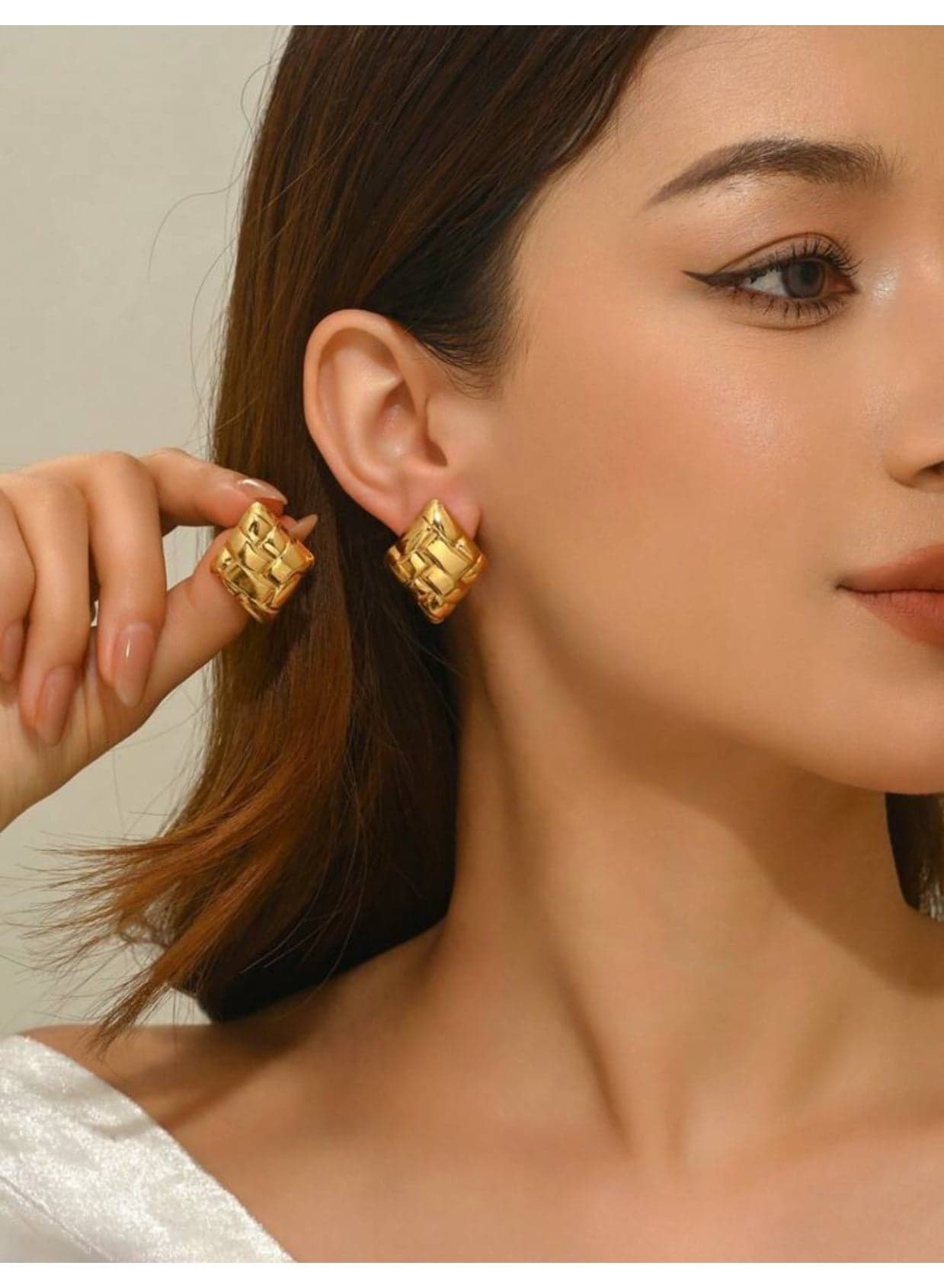 Elegant High Quality Stainless Steel Gold Plated Earrings For Women