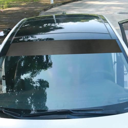 VICASKY Car Windshield Banner Sun Strip Tint Matte Black Vinyl Sun Visor Decal for Truck SUV Boat RV Trailer Racing Styling Windshield Decoration