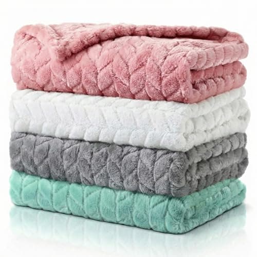 Frienda 4 Pcs Baby Fuzzy Blanket Fluffy Baby Blanket for Boys Girls Soft Warm Infant Newborn Toddler Receiving Nursery Bed Supplies 32 x 24 InchCute Color