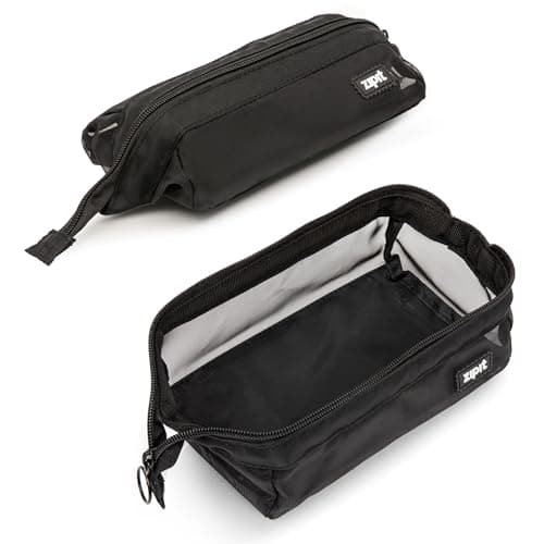 ZIPIT Mesh Pencil Case, Large Capacity Zipper Pouch for School, Stationery Bag for Teen Girls Boys and Adults, Black