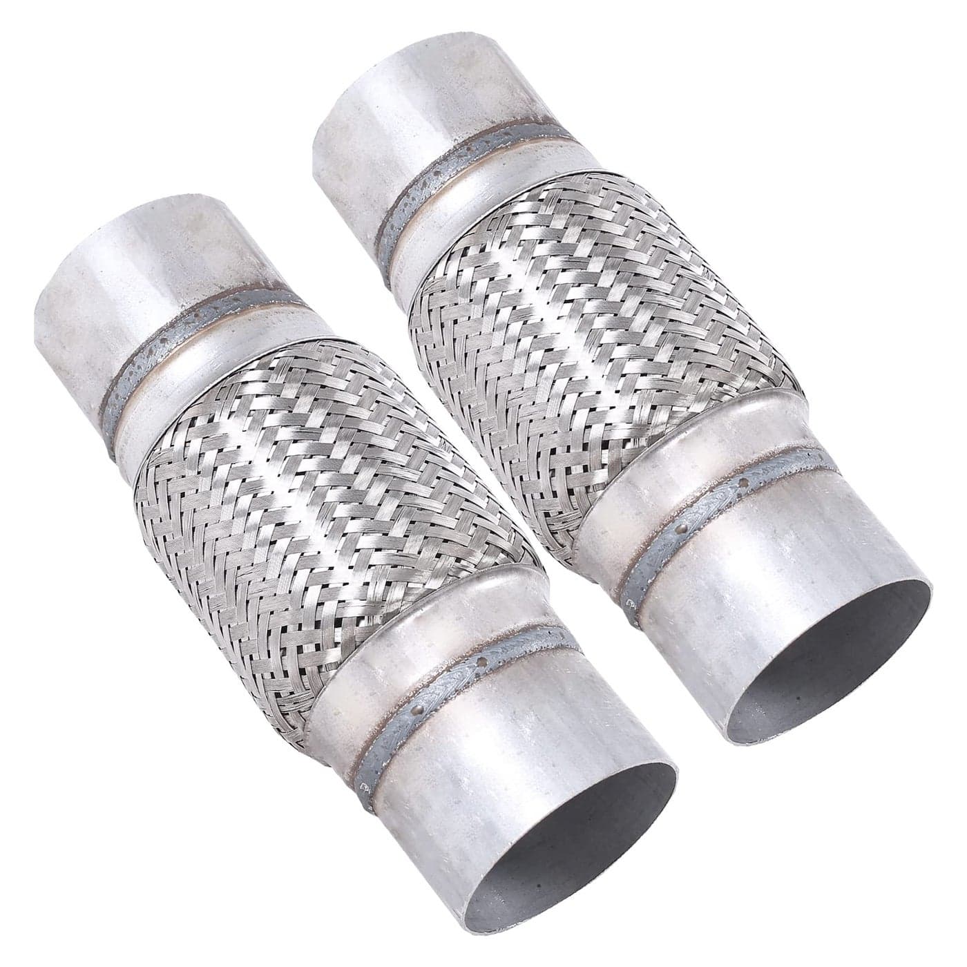 FGJQEFG 2PCS Exhaust Flex Pipe Stainless Steel Braid 3Inch x 6Inch wEnds 10Inch Long Heavy Duty
