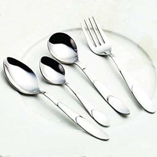 Parage 24 Pieces Stainless Steel Cutlery Set for Home & Kitchen (Contains: 6 Table Spoons, 6 Forks, 6 Tea Spoons, 6 Soup Spoons), Spoon Set, Luxury Dining Tableware Gift for House Warming, Silver