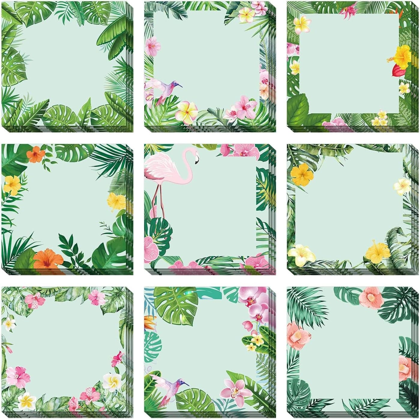 450 Sheets Tropical Palm Sticky Notes Luau Party Favor Hawaiian Fun Notepad Summer Themed Beach Memo Pad Self Adhesive 29 Mini Sticky Note for Teacher Appreciation Gift Student Office Supplies