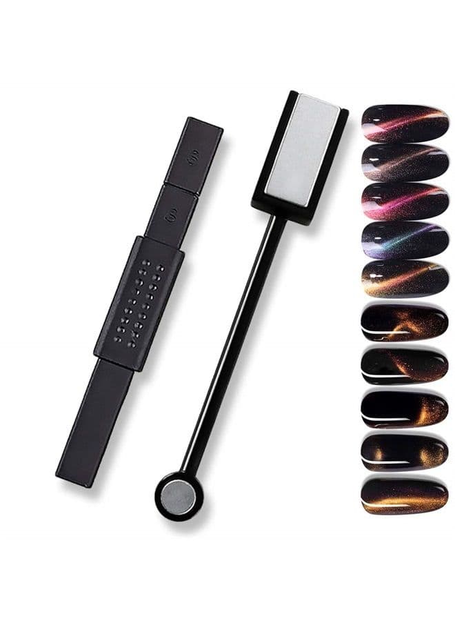 2 Pcs Double-Head Magnetic Wand 3d Cats Eyes DIY UV Gel Nail Polish Manicure Magnetic Pen Tools