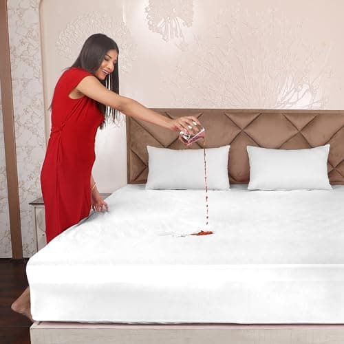 AVI Terry Cotton Ultra Soft Waterproof Bed Mattress Protector Twin Size 72x48 inch | Breathable Washable Elastic Fitted Mattresses Cover for Twin Size Bed (6x4 feet, White - Fit On 2-10 Inch)