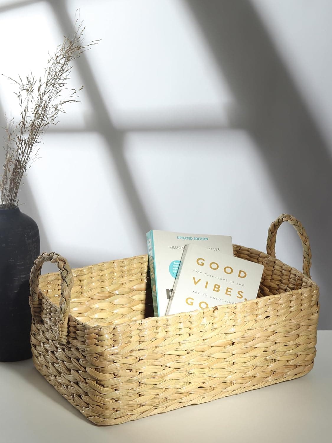 Habere IndiaAll The Cultures Fabricating India Storage Basket Organisers Wardrobe Organizer For Storage Basket For Clothes Storage Jute Storage Organizer Rectangular Large37X26X13Cm
