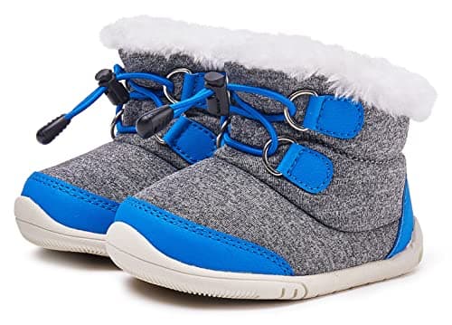 BMCiTYBM Baby Snow Boots Boys Girls Winter Infant Shoes Anti-Slip 6 9 12 18 24 Months Faux Fur Blue Size 12-18 Months Toddler