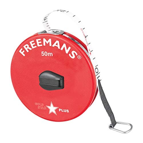 FREEMANS Goldstar Plus 50m:13mm Fibreglass Measuring Tape- 50m/165ft Multicolor || Case Reinforced With Stainless Steel Band || Durable Winding Mechanism Handle and Stainless Steel Mouth with End Hook