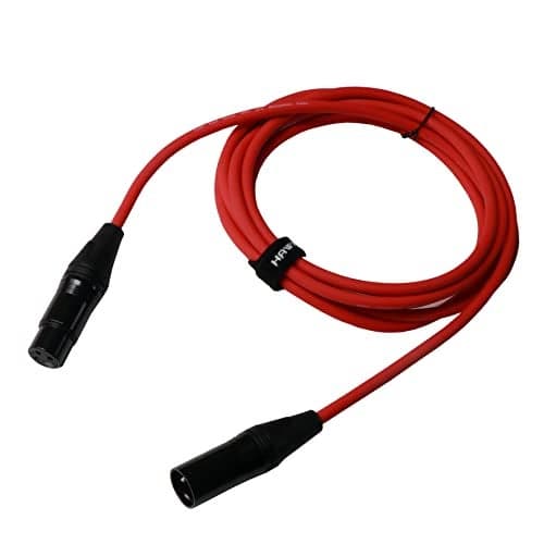 Hawk Proaudio SXFG010 Gold Series XLR Cable Male to Female Microphone Cable With Cable Tie - 3M (Red Color)