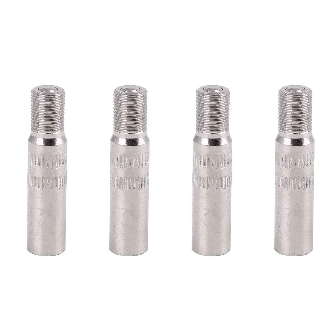 X AUTOHAUX 4 Pcs 39mm Screwon Valve Cap Stem Extension Wheel Tire Cap Extender Adapter for Auto Car Truck Chrome Plated Brass