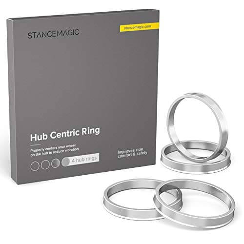 STANCEMAGIC Hubcentric Rings (Pack of 4) - 67.1mm ID to 72.6mm OD - Silver Aluminum Hubrings - Only Fits 67.1mm Vehicle Hub and 72.6mm Wheel Centerbore - Compatible with Mitsubishi Mazda Kia Hyundai