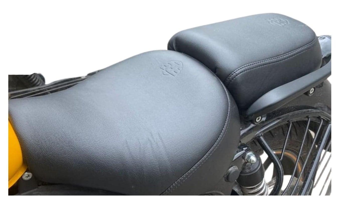 Sahara Seats Compatible with Meteor 350 Fireball, Stellar, Supernova, Cushion Seat Cover (Black), Leatherette