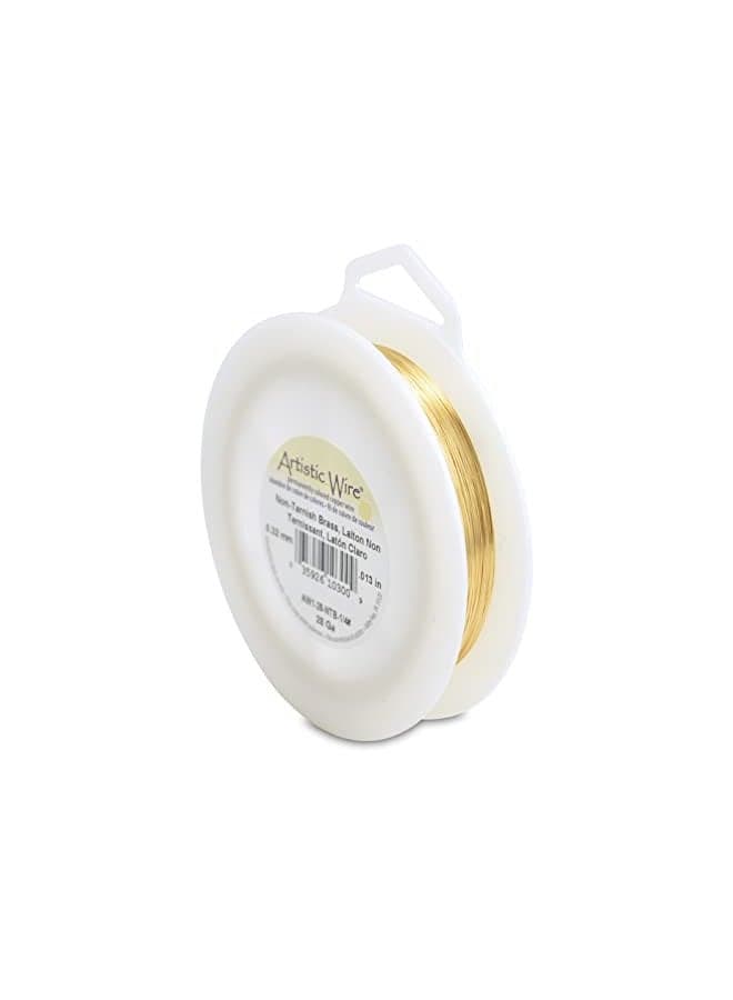 Artistic Wire 28 Gauge Tarnish Resistant Brass Craft Jewelry Wrapping Wire, Gold Color, 498 ft