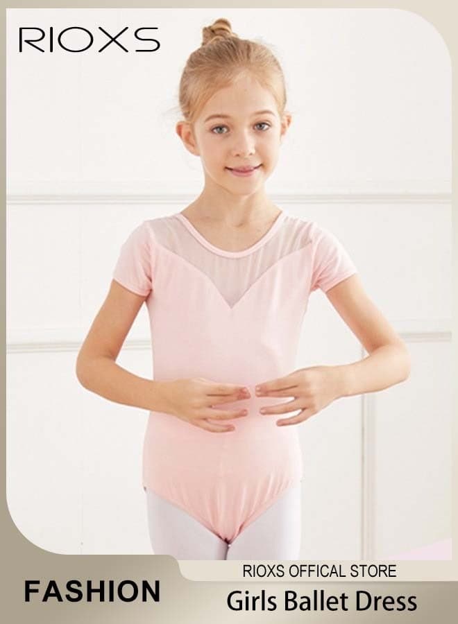 Girls' Tutu Dress, Kids Girls Ballet Dress With Tights, Tutu Slim Dance Leotards Dress For Girls, Short Sleeve Dress With Ballet Dance Footed Tights, Professional Footed Ballet Tights for Toddler Kids Girls, Ballet Dance Tights Footed Ballet Legging Stockings For Students Practice, Light Pink Baller